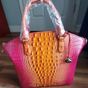 BRAHMIN large duxbury satchel in passion fruit